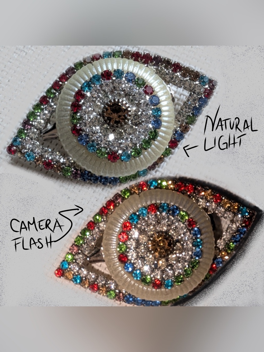 Multicolor Rhinestone Crystal Evil Eye Protection Brooch/pin- Women Jewelry